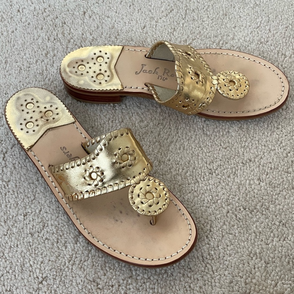 Jack Rogers Jacks Flat Sandal Gold Women’s Size 7